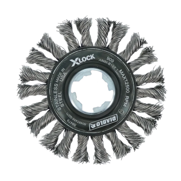 4 in. X-LOCK Stainless Steel Full Cable Twist Wheel | Diablo Tools | PCS