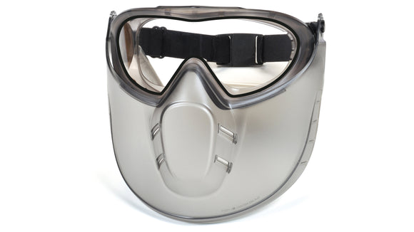 Pyramex - Capstone - GG504DTSHIELD - Dual Capstone H2X Anti-fog Goggle with Clear Capstone Shield - GG504DTSHIELD_Down