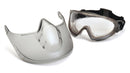 Pyramex - Capstone - GG504TSHIELD - Gray Frame/Clear H2X Anti-Fog Lens with faceshield attachment. Includes 2 disposable tear-off visors - GG504TSHIELD_Goggle_Shield