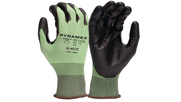Pyramex - GL407C - GL407CL - Polyurethane Glove - 18g A4 HPPE  Touchscreen- size Large - GL407C