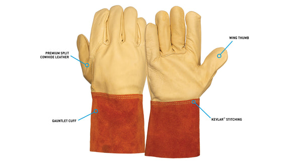 Pyramex GL6001W - Premium Cowhide MIG + TIG Welder Gauntlet Cuff