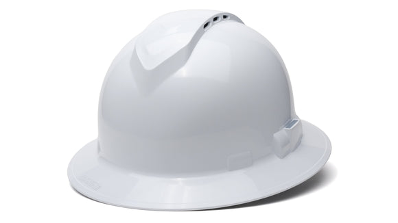 Pyramex - Ridgeline T2 - HPT256110V - Ridgeline T2 Full Brim Hard Hat - Vented - White - 6pt Ratchet Suspension - HPT256110V_34F