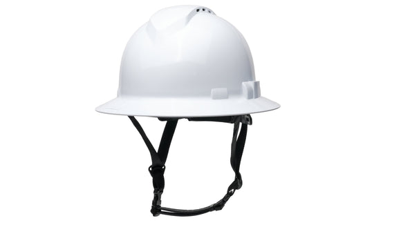 Pyramex - Ridgeline T2 - HPT256110V - Ridgeline T2 Full Brim Hard Hat - Vented - White - 6pt Ratchet Suspension - HPT256110V_34F_1