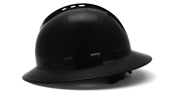 Pyramex - Ridgeline T2 - HPT256111V - Ridgeline T2 Full Brim Hard Hat - Vented - Black - 6pt Ratchet Suspension - HPT256111V_S_1