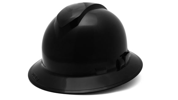 Pyramex - Ridgeline T2 - HPT256111 - Ridgeline T2 Full Brim Hard Hat - Black - 6pt Ratchet Suspension - HPT256111_34F_1