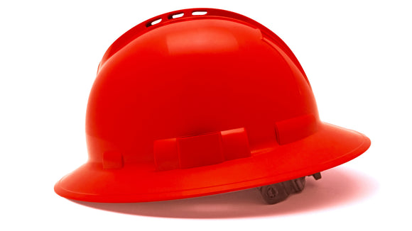 Pyramex - Ridgeline T2 - HPT256120V - Ridgeline T2 Full Brim Hard Hat - Vented - Red - 6pt Ratchet Suspension - HPT256120V_S_1