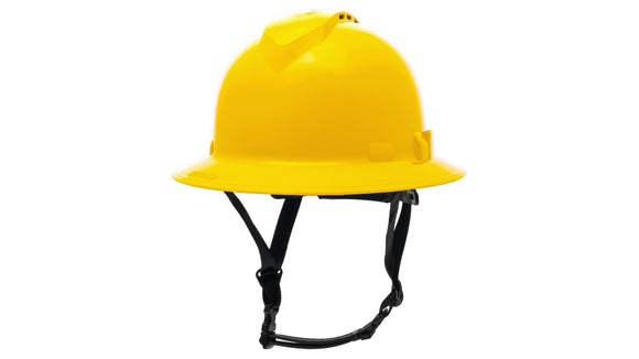 Pyramex - Ridgeline T2 - HPT256130V - Ridgeline T2 Full Brim Hard Hat - Vented - Yellow - 6pt Ratchet Suspension - HPT256130V_34F