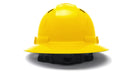 Pyramex - Ridgeline T2 - HPT256130V - Ridgeline T2 Full Brim Hard Hat - Vented - Yellow - 6pt Ratchet Suspension - HPT256130V_B_1