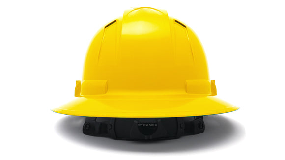 Pyramex - Ridgeline T2 - HPT256130V - Ridgeline T2 Full Brim Hard Hat - Vented - Yellow - 6pt Ratchet Suspension - HPT256130V_B_1