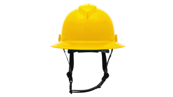 Pyramex - Ridgeline T2 - HPT256130V - Ridgeline T2 Full Brim Hard Hat - Vented - Yellow - 6pt Ratchet Suspension - HPT256130_F