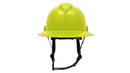 Pyramex - Ridgeline T2 - HPT256131V - Ridgeline T2 Full Brim Hard Hat - Vented - Hi-Vis Lime - 6pt Ratchet Suspension - HPT256131V_F