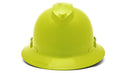 Pyramex - Ridgeline T2 - HPT256131V - Ridgeline T2 Full Brim Hard Hat - Vented - Hi-Vis Lime - 6pt Ratchet Suspension - HPT256131V_F_1