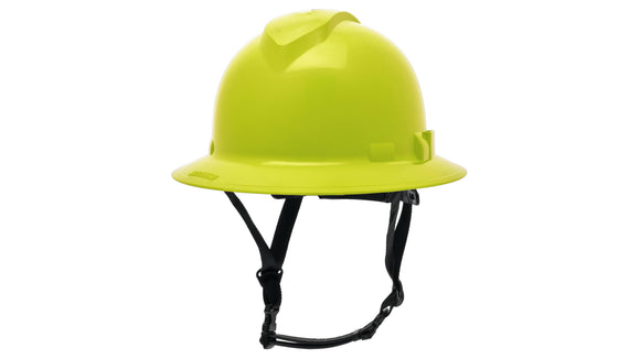 Pyramex - Ridgeline T2 - HPT256131V - Ridgeline T2 Full Brim Hard Hat - Vented - Hi-Vis Lime - 6pt Ratchet Suspension - HPT256131_34F