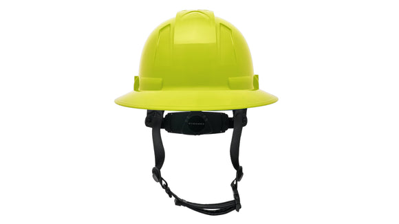 Pyramex - Ridgeline T2 - HPT256131 - Ridgeline T2 Full Brim Hard Hat - Hi-Vis Lime - 6pt Ratchet Suspension - HPT256131_B