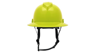 Pyramex - Ridgeline T2 - HPT256131V - Ridgeline T2 Full Brim Hard Hat - Vented - Hi-Vis Lime - 6pt Ratchet Suspension - HPT256131_F
