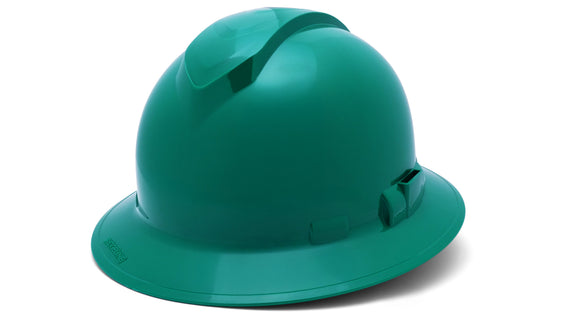 Pyramex - Ridgeline T2 - HPT256135 - Ridgeline T2 Full Brim Hard Hat - Green - 6pt Ratchet Suspension - HPT256135_34F_1