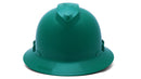 Pyramex - Ridgeline T2 - HPT256135V - Ridgeline T2 Full Brim Hard Hat - Vented - Green - 6pt Ratchet Suspension - HPT256135_F_1