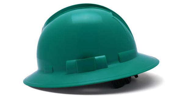 Pyramex - Ridgeline T2 - HPT256135 - Ridgeline T2 Full Brim Hard Hat - Green - 6pt Ratchet Suspension - HPT256135_S_1