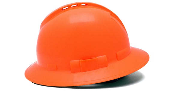 Pyramex - Ridgeline T2 - HPT256141V - Ridgeline T2 Full Brim Hard Hat - Vented - Hi-Vis Orange - 6pt Ratchet Suspension - HPT256141V_S_1