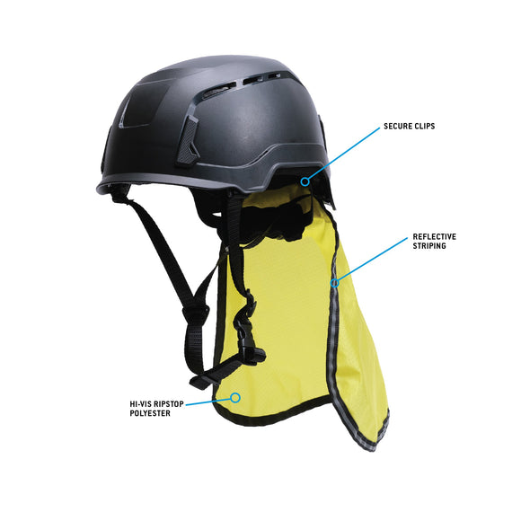 Pyramex - SL T2 Safety Helmet - HPT2CNS130 - SL T2 Series - Type II Accessory - Cooling neck shade lime - HPT2CNS130_Callout