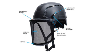 Pyramex - SL T2 Safety Helmet - HPT2FVM60 - SL T2 Series - Type II Accessory - Full shield mesh with clips - HPT2FVM60_Callout