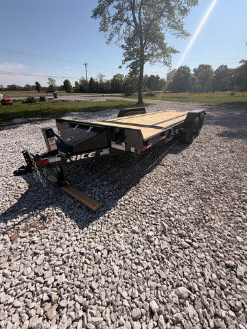 Rice 20’ Equipment Trailer Rental — 14K GVWR Tandem Axle Hauler