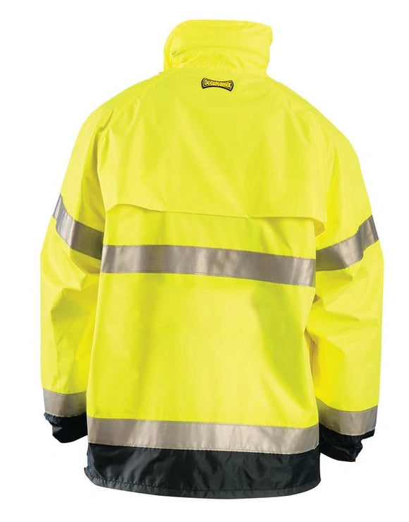 Hi-Vis Waterproof Breathable Safety Rain Jacket – Type R Class 3 (Contractor Grade)
