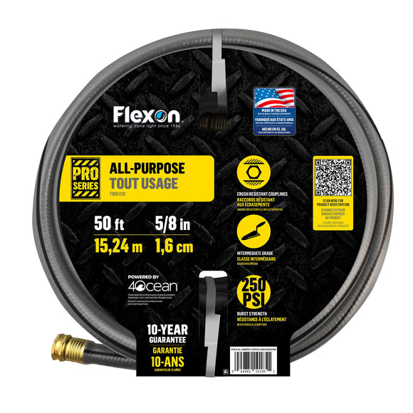 Flexon 5/8" and 3/4" Intermediate Duty Contractor Grade Water Hoses