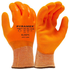 Pyramex  (GL507C) A4 Cut-Resistant Insulated Double-Dipped Latex Gloves – Sandy + Smooth Grip