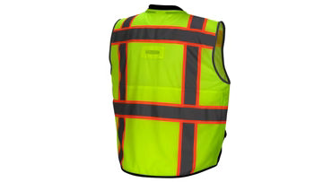 RVZ46B Hi-Vis Vest with Tablet Pocket and Padded Collar
ANSI Class 2 High-Visibility Work Vest – RVZ4610B
Hi-Vis Mesh Surveyor Vest with Reflective Trim