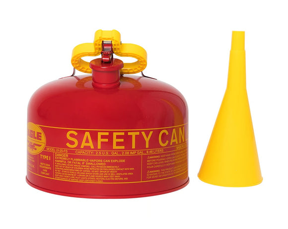EAGLE 2.5-Gallon Type I Steel Safety Can – Flame Arrester & Funnel