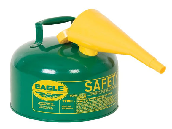 EAGLE 2.5-Gallon Type I Steel Safety Can – Flame Arrester & Funnel
