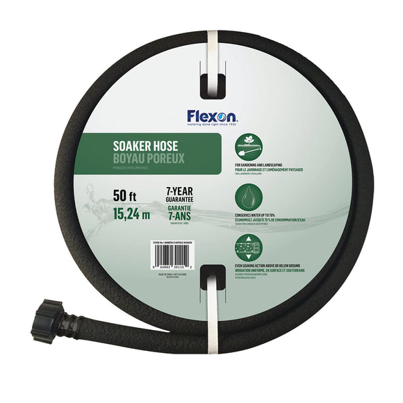 Flexon 50ft Soaker Hose for Garden & Landscaping