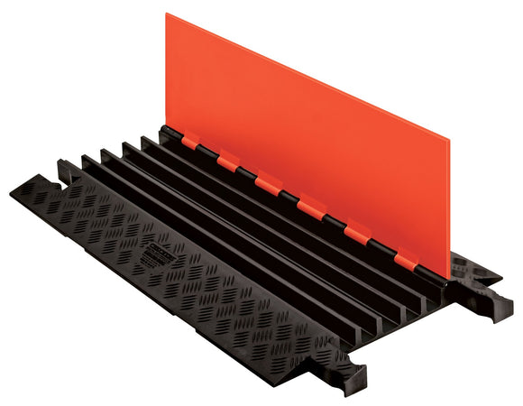 Checkers 5-Channel Guard Dog® Cable Protector 1.325" Lines, Orange Lid/Black Base - GD5X125-O/B — product view