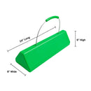 Checkers 24" Single SafeRay™ Hi Viz Commercial Aircraft Chock for Narrow and Wide Body Aircraft with Cable Handle and Urethane Grip, Green - CAC24 — dimensions