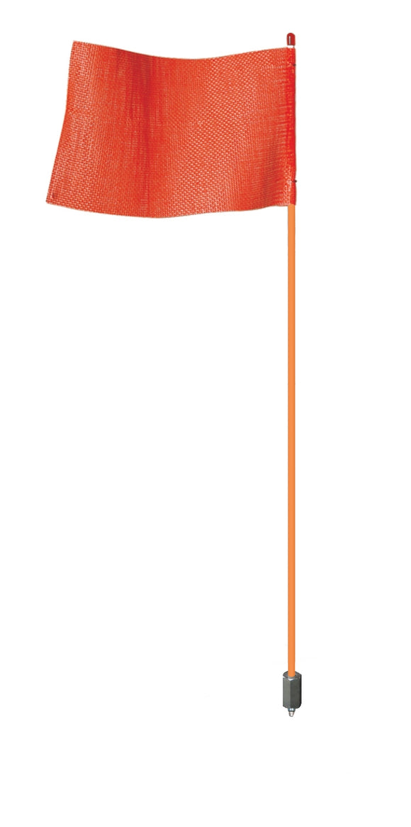 Checkers 7' Light-Duty Warning Whip with Orange Rod and Hex Base Mount, Orange Flag - FSRR7O-HB — product view