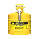 Justrite 5 Gallon, 1" Metal Hose, Steel Safety Can for Diesel, Type II, AccuFlow™, Yellow - 7250230 — product view