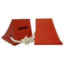 Checkers General-Purpose Utility Wheel Chocks, Roped Pair, 70,000 lbs Load Capacity, 32-46 in. Tire - UC1500-6-P — product view