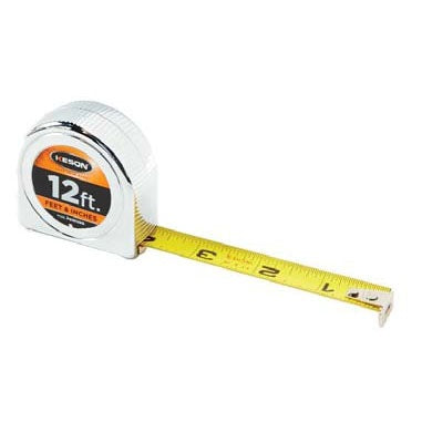 Keson PG1812SQ Pocket Tape Measure — 12 ft., 5/8 in., ft., in., 1/8, 1/16, (1/32 first 12˝)