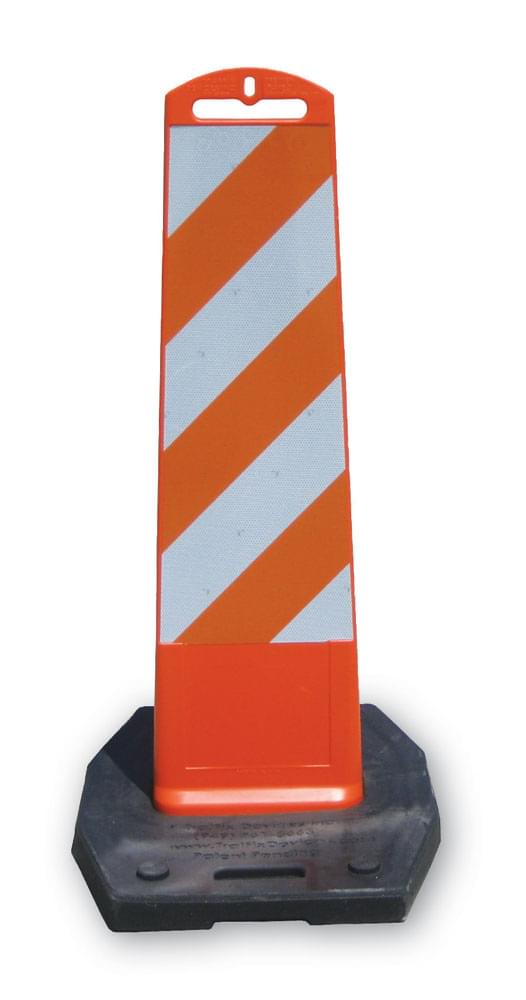 Orange Premier Panel with 8" × 36" High Intensity Prismatic reflective sheeting and 30 lb. recycled rubber base (#40236-O-HIP30).