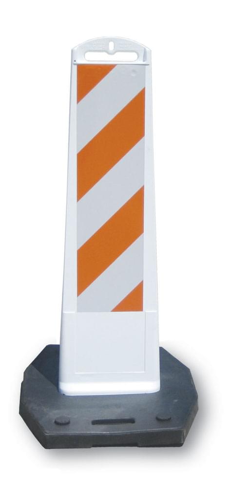 White Premier Panel with 8" × 24" High Intensity Prismatic reflective sheeting and 20 lb. recycled rubber base (#40224-W-HIP20).