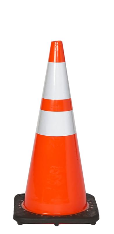 28" PVC Cone, with 6" and 4" reflective collars