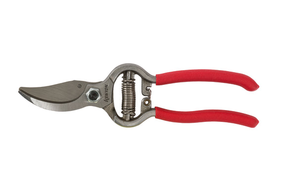 Kenyon 1" Bypass Pruner, Forged Resharpenable Blade with Sap-Groove & Wire Cutting Notch, Spring-Open with Steel Latch, Ergonomically Designed, Vinyl Coated Grip