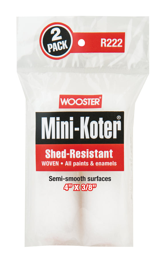Wooster 4" Mini-Koter® woven 3/8" 2pk