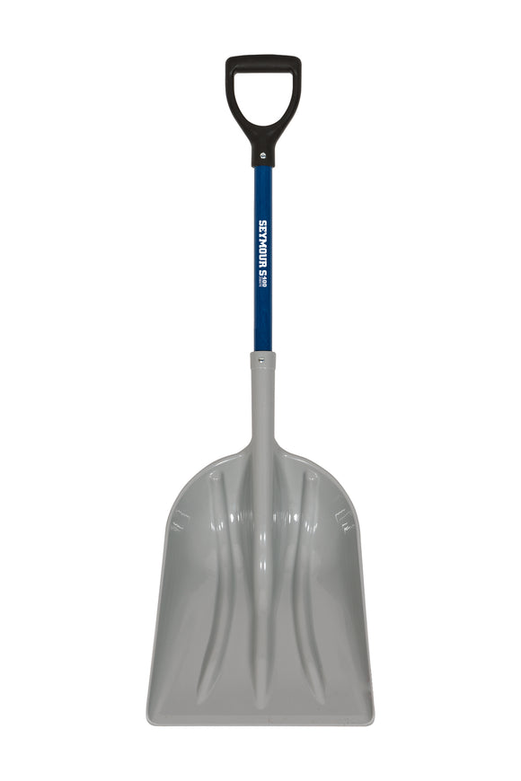 Seymour Grain Scoop, #12 Poly 14.25" x 19" , Hardwood Insert with Solid Steel Rivet, 27" Professional Grade Fiberglass, Poly D Grip