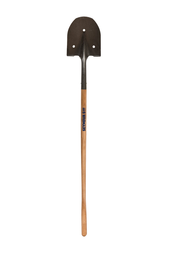 Seymour Rice Shovel, 16 Gauge Forward Turned Step, Solid Steel Rivet, 48" Precision Lathe Turned Hardwood Handle