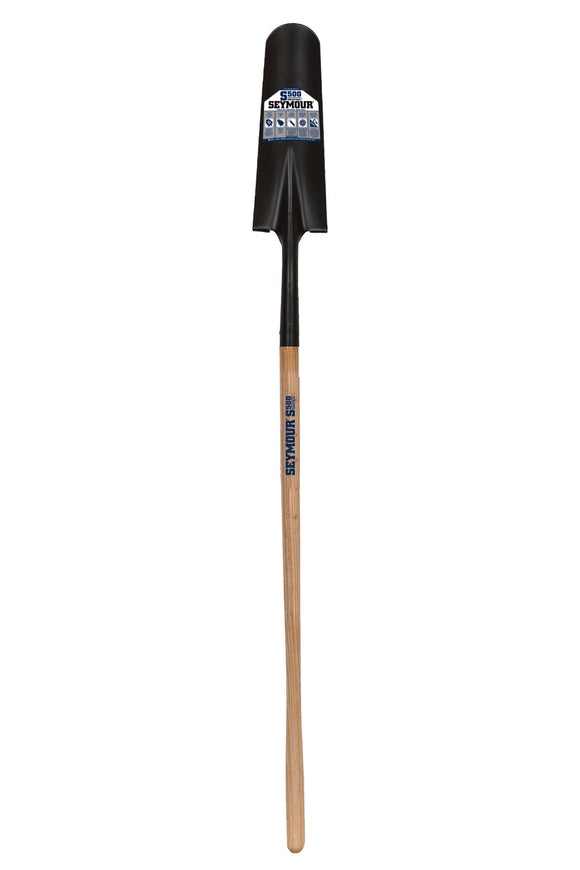 Seymour 16" Drain Spade-14 Ga-Front Turn Step, 48" Hardwood Handle, pack of 6 — 6-Item Pack