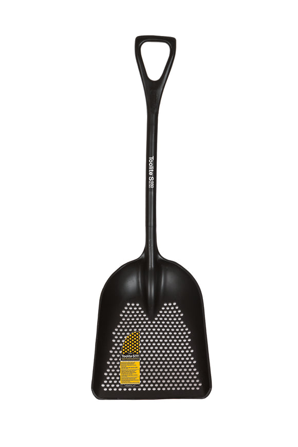 Toolite Sifting Scoop, #8 Poly 14" x 17" , One Piece Mold, 27" Polymer, Poly D Grip