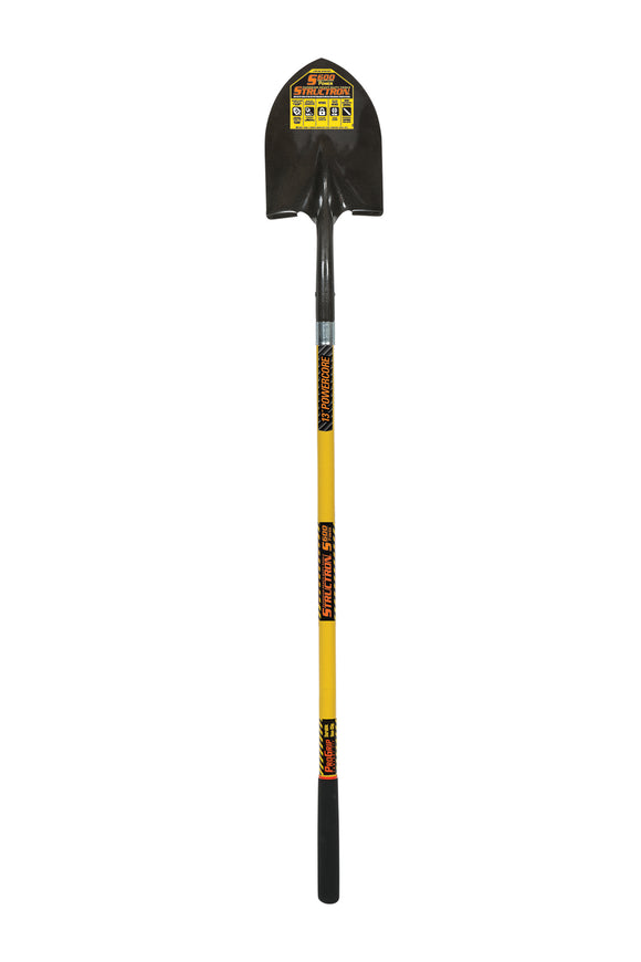 Structron Round Point Shovel, 14 Gauge #2 / 9.5" x 11.5" , Forward Turned Step with Closed Back, PowerCore™ & PermaGrip™, 48" Premium Fiberglass, ProGrip™