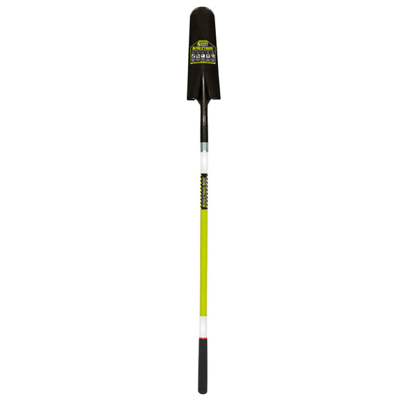 Structron Drain Spade Shovel, 14 Gauge, 16" / Forward Turned Step, PowerCore™ & PermaGrip™, 48" Premium Fiberglass, ProGrip™